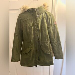Hollister green hooded jacket